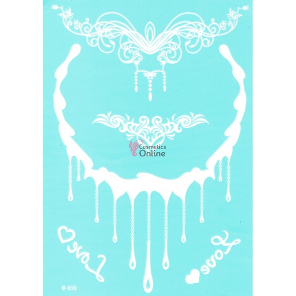 Tatuaje temporare pentru corp HENNA Alb W313